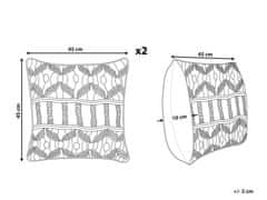 Beliani Sada 2 bavlněných polštářů 45 x 45 cm béžová NICAEA