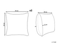 Beliani Sada 2 dekorativních polštářů 45 x 45 cm tmavě šedé PAIKA