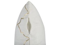 Beliani Sada 2 polštářů marockého vzoru 45 x 45 cm bílá ALYSSUM