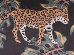 Beliani Sada 2 polštářů s motivem leoparda 45 x 45 cm černo zelená KUHI