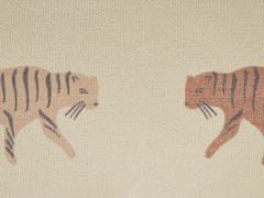Beliani Sada 2 polštářů s motivem tygra 30 x 50 cm béžová NIEREMBERGIA