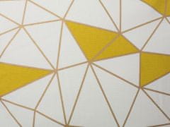 Beliani Sada 2 polštářů s potiskem siťovina a žluté trojúhelníky 45 x 45 cm CLARKIA