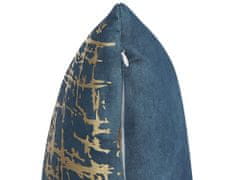 Beliani Sada 2 polštářů se vzorem 45 x 45 cm modrá / zlatá GARDENIA