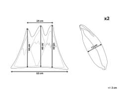 Beliani Sada 2 polštářů ve tvaru hor 60 x 50 cm zelená INDORE
