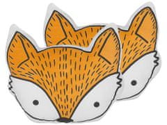 Beliani Sada 2 polštářů ve tvaru lišky 50 x 40 cm VADODARA oranžová