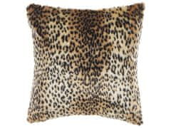 Beliani Sada 2 polštářů z umělé kožešiny s leopardím vzorem 45 x 45 cm hnědá FOXTAIL