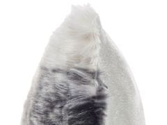 Beliani Sada 2 polštářů z umělé kožešiny 45 x 45 cm černá / bílá RUBRUM