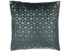 Beliani Sada 2 sametových polštářů geometrický vzor 45 x 45 cm modrá CELOSIA
