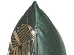 Beliani Sada 2 sametových polštářů se vzorem 45 x 45 cm zelené SUNFLOWER