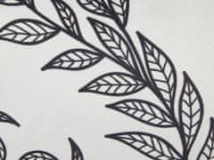 Beliani Sada 2 sametových polštářů se vzorem listů 45 x 45 cm bílá / černá CUPHEA