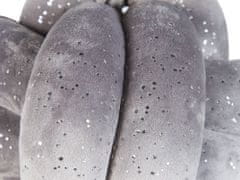 Beliani Sametový uzlový polštář se třpytkami 20 x 20 cm šedý MALNI