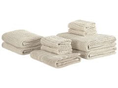 Beliani Béžová sada 9 bavlněných ručníků AREORA