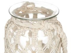 Beliani Dekorativní skleněná lucerna 28 cm bílá JALEBI