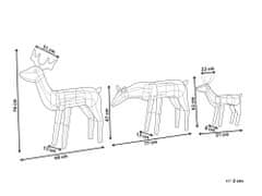 Beliani Sada 3 venkovních sobů s LED osvětlením 76 cm bílá MIKKELI