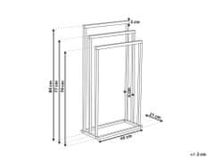 Beliani Stojan na ručníky 45 x 84 cm stříbrný s tmavým dřevem CHARRAS