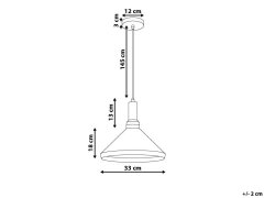 Beliani Závěsná lampa bílo-zlatá LIARD