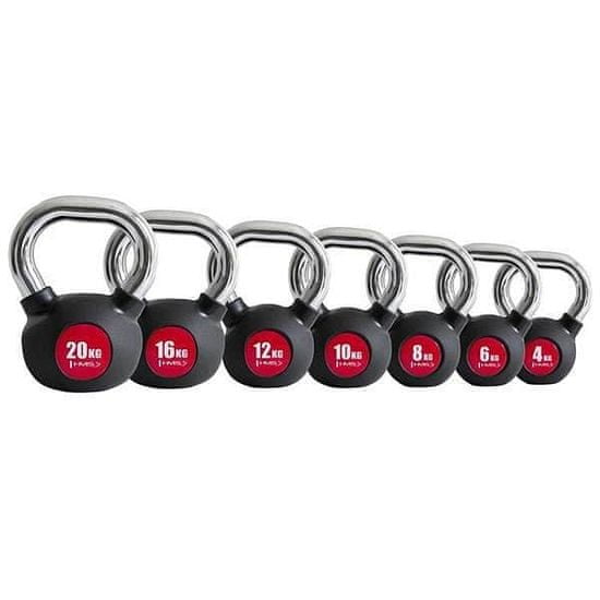 HMS Vinylový kettlebell s chromovaným úchopem KGC 20 kg