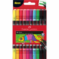 Faber-Castell Popisovače Fibre-Tip oboustranné 10 barevné neonové