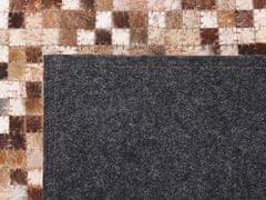 Beliani Hnědý kožený patchworkový koberec 160 x 230 cm TORUL