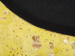 Beliani Kožený koberec žlutý 140 cm ZEYTIN