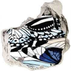 Wallmuralia Díra 3D foto tapeta nálepka Motýli a květiny 125x125 cm