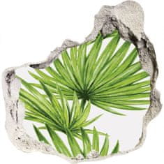 Wallmuralia 3D díra nálepka Tropické listí 100x100 cm
