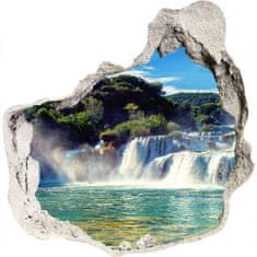 Wallmuralia Díra 3D foto tapeta nálepka Vodopády Krka 100x100 cm