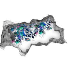 Wallmuralia Díra 3D foto tapeta nálepka Paví pírka 115x88 cm
