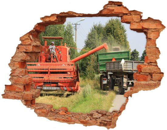 Wallmuralia Foto fotografie díra na zeď Kombajn