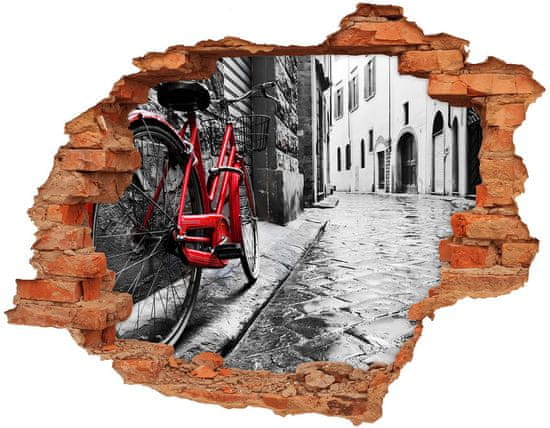 Wallmuralia Díra 3D foto tapeta nálepka Červené kolo