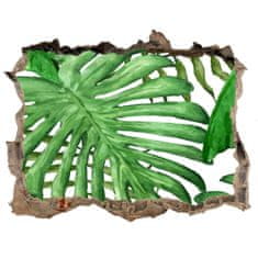 Wallmuralia 3D díra nálepka Tropické listí 95x64 cm