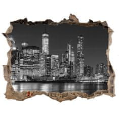 Wallmuralia Díra 3D foto tapeta nálepka Manhattan noc 120x81 cm