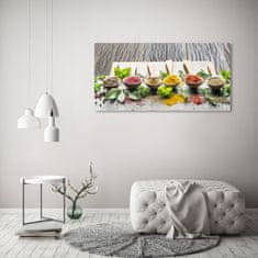 Wallmuralia Foto obraz sklo tvrzené Barevné koření 125x50 cm 2 úchytky