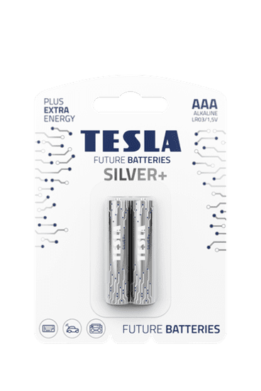 Tesla Batteries AAA SILVER+ alkalické mikrotužkové baterie, 2ks