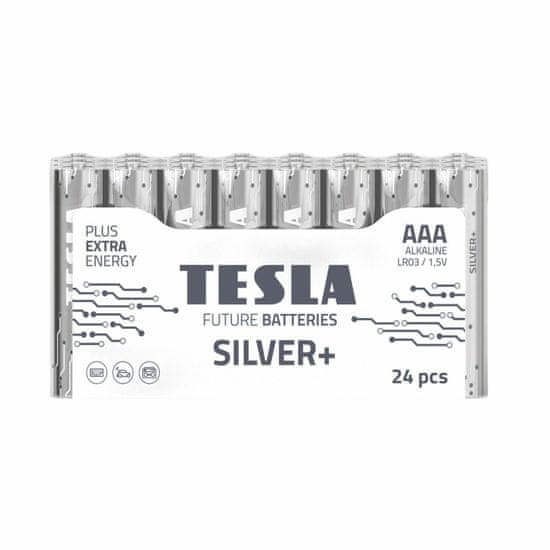 Tesla Batteries AAA SILVER+ alkalické mikrotužkové baterie, 24ks