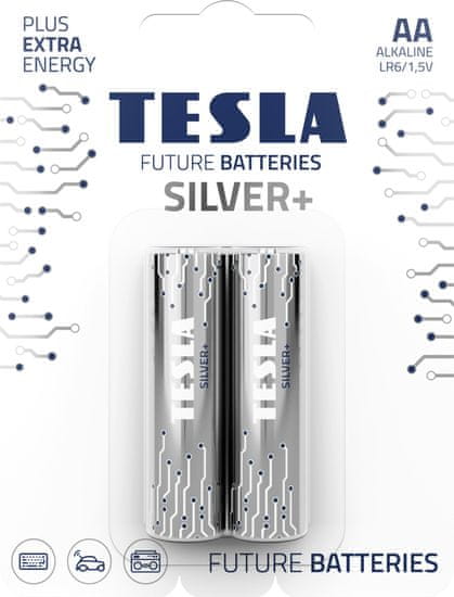 Tesla Batteries AA SILVER+ alkalické tužkové baterie, 2ks