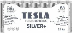 Tesla Batteries AA SILVER+ alkalické tužkové baterie, 24ks