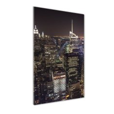 Wallmuralia Vertikální Foto obraz fotografie na skle Nový York noc 50x125 cm 4 úchytky