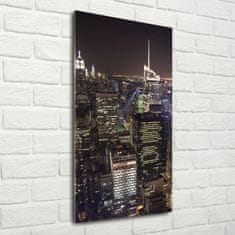 Wallmuralia Vertikální Foto obraz fotografie na skle Nový York noc 70x140 cm 2 úchytky