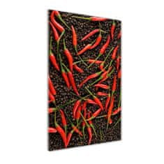 Wallmuralia Vertikální Foto obraz skleněný svislý Chilli papričky 70x100 cm 2 úchytky