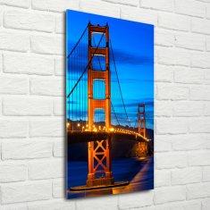 Wallmuralia Vertikální Fotoobraz na skle Most San Francisco 70x140 cm 2 úchytky