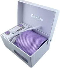 Daklos Luxusní set fialový - Kravata, kapesníček do saka, manžetové knoflíčky, kravatová spona v dárkovém balení