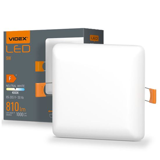 VIDEX Vestavné stropní svítidlo LED 9W 810lm 4000K Neutrální bílá