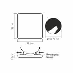 VIDEX Vestavné stropní svítidlo LED 9W 810lm 4000K Neutrální bílá 