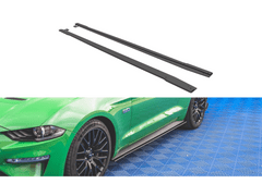 Maxton Design "Street Pro" difuzory pod boční prahy ver.1 pro Ford Mustang MK6 GT Facelift, plast ABS bez povrchové úpravy, s červenou linkou