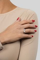 Brilio Silver Elegantní stříbrný prsten s pravou perlou a zirkony RI062W (Obvod 55 mm)
