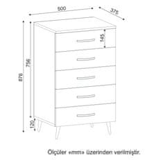 ASIR GROUP ASIR Noční stolek CEMRE 5 bílá ořech