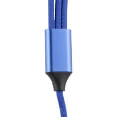 Northix 3v1 Micro-USB, Type-C, Lightning to USB 1,2 m – modrá 