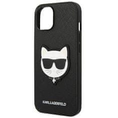 Karl Lagerfeld KLHCP14MSAPCHK hard silikonové pouzdro iPhone 14 PLUS 6.7" black Saffiano Choupette Head Patch