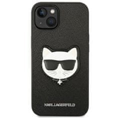 Karl Lagerfeld KLHCP14MSAPCHK hard silikonové pouzdro iPhone 14 PLUS 6.7" black Saffiano Choupette Head Patch